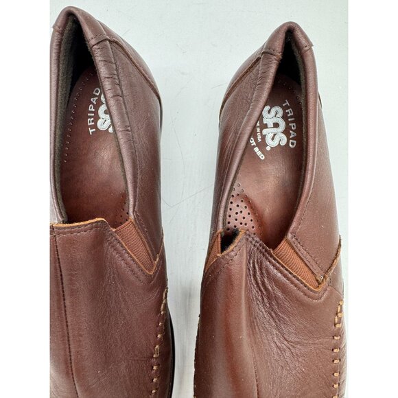Sas Womens Dream On Slip On Loafers Size 9N Brown Wedge Workwear Leather Moccasi - Picture 8 of 15